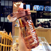Bouteille d'eau en cristal pour sport ml, logo personnalisé sans BPA, paille, transparent, Non toxique, grande capacité, Durabl Tritan