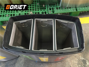 10L + 10L + 10L tái chế trong nhà 3 ngăn Thùng rác lớn có thể thương mại thùng rác bằng thép không gỉ - Product Image 3