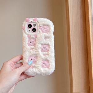 <span class=keywords><strong>Coque</strong></span> de téléphone en peluche cochon mignon pour <span class=keywords><strong>iPhone</strong></span> 17 Pro Max et protection anti-chute nuage de dessin animé 16 - Product Image 3