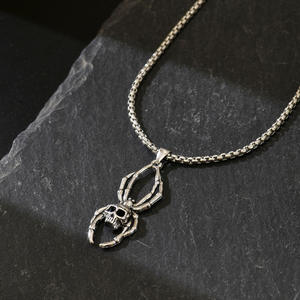 Hip Hop özel cadılar bayramı takı hayalet yüz İnsan İskeleti Araneid kolye kolye moda alaşım Charms kolye toptan - Product Image 5
