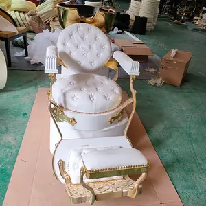 Chaise de shampooing de lavage de luxe antique vintage classique de salon de coiffure avec l'évier de cuvette