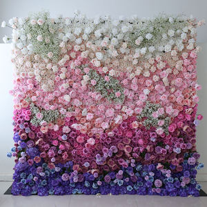 F315 đám cưới nền mô phỏng cuộn lên tăng tường 8*8 Hoa Tường trở lại thả đầy màu sắc nhân tạo 5D hoa cho tường trang trí - Product Image 2