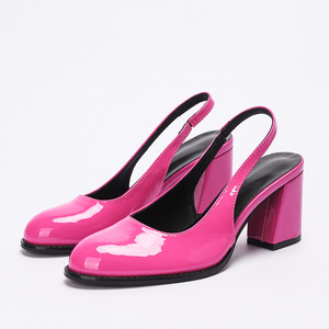 Nuevos <span class=keywords><strong>Zapatos</strong></span> de Trabajo Cómodos de Tacón Cuadrado para <span class=keywords><strong>Mujer</strong></span>, de <span class=keywords><strong>Charol</strong></span>, con Punta Redonda, Cierre Deslizante y Estilo Slingback, Ideales para Verano y Otoño - Product Image 2