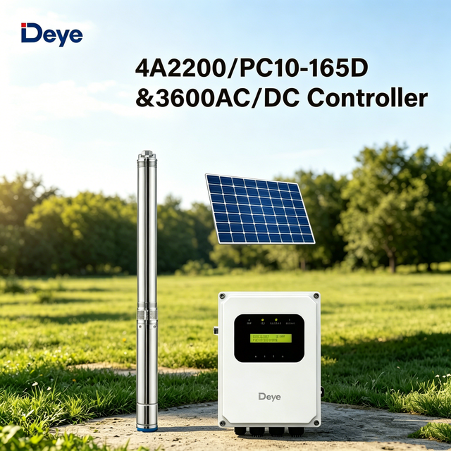 Deye High Lift Solar Submersible Water Pump 4A2200PC10165D3600W ACDC Controller for Deep Well Borehole Irrigation Factory Direct