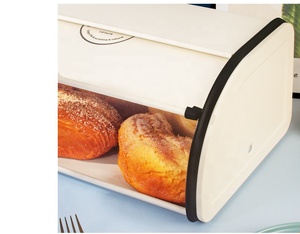 Rustic White <strong>Bread</strong> Box Homemade Loaf <strong>Bread</strong> Keeper Farmhouse Vintage Metal Countertop <strong>Roll</strong> <strong>Top</strong> <strong>Bread</strong> <strong>Bin</strong> - Product Image 6