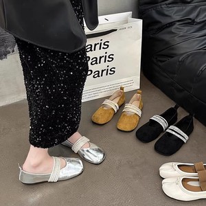 Mocassins plats décontractés pour femmes, style français, nouvelle collection printemps-été, design de niche, ornés de strass, pour soirées décontractées - Product Image 5