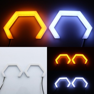 <span class=keywords><strong>Venta</strong></span> de Fábrica, Luces LED DRL de Ojos de Ángel Hexagonales de Doble Color Blanco y Amarillo para Faros Delanteros de Coche BMW - Product Image 2
