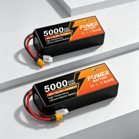 Paquete de Baterías de Litio Recargables de 2S 7.4V 5000mAh, Batería de Alta Capacidad para Controladores de Vehículos de Gran Altitud y Equipos RC