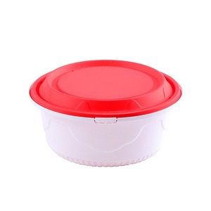 Round Disposable <b>Lids</b> With Printed Logo For Takeout Bowls Hot Pot Containers PP Material <b>Microwave</b> Safe - Product Image 4