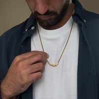 CYNYA collier en or personnalisé pour hommes en acier inoxydable personnalisé pour papa nouveau personnaliser enfants nom collier cadeau à la mode papa