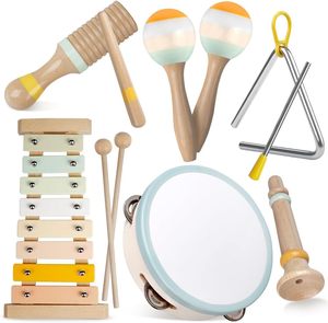 Ensemble d'instruments de musique en bois en gros, style bohème Montessori, <span class=keywords><strong>kit</strong></span> de percussion en bois, jouets musicaux pour bébés de 1 à 3 ans - Product Image 1