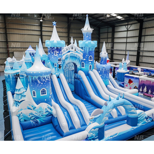 Château gonflable d'extérieur pour enfants avec toboggan, jeux Frozen, en PVC, facile à installer, parcours d'obstacles gonflable - Product Image 6