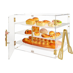 Countertop Pastry hiển thị trường hợp rõ ràng món tráng miệng Donut Bánh Mì Bánh hộp lưu trữ <span class=keywords><strong>Acrylic</strong></span> 3 Tier có thể tháo rời khay bánh hộp hiển thị - Product Image 1