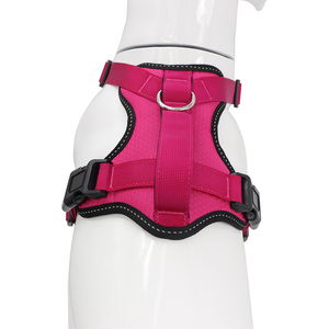 Adjustable Padded Nylon Dog <b>Harness</b> Red <b>Black</b> Buckle Closure Simple Style for Medium Dogs - Product Image 5