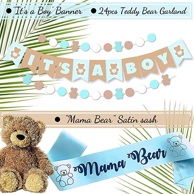 80-Pack Blue Bear Thank You Stickers - 2.4 Inch Baby Boy Shower Party Favors & Decorations