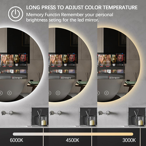 2023 màn hình cảm ứng tường vành đai treo vòng tắm gương thông minh Android TV phòng tắm với LED ánh sáng ma thuật thông minh gương - Product Image 4