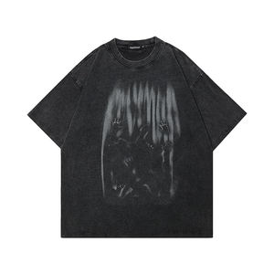 Vente en gros de t-shirts en coton de haute qualité pour hommes streetwear t-shirts à épaules tombantes t-shirt lourd délavé pour hommes oversize - Product Image 1