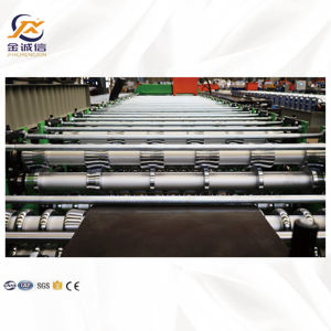 Machine de fabrication de tôles de <span class=keywords><strong>toiture</strong></span> à double couche Petit pain formant la machine de fabrication de tuiles d'ardoise de toit à trois couches - Product Image 4
