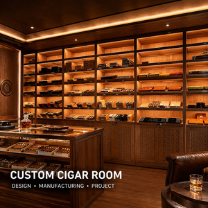 Humidor en bois <span class=keywords><strong>de</strong></span> cèdre, design mobilier <span class=keywords><strong>de</strong></span> bar, type boîte à cigares, pour salon, avec humidificateurs - Product Image 1
