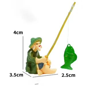 Fournisseur Direct Usine : Sculptures et Ornements Écologiques en Plastique pour Aquariums et Jardins d'Intérieur (Petits Pêcheurs) - Product Image 5