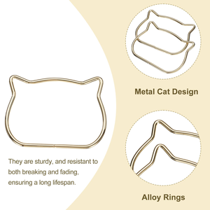 Handbag Metal Handle Grip Accessories with Cat Head Trapezoidal Design and Round Half Pull Ring - Product Image 2