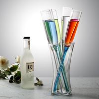 Verres à champagne colorés avec base pointue et support, 6 pièces, flûtes à cocktail hautes pour bar et fête, 33 cm 43 cm