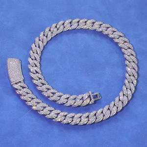 שרשרת הקישור הקובייה של גברים מעוגלת שרשרת חוליות 10 מ "מ-20 מ" מ רוחב-20 מ "מ מרוח מצופה זהב. תכשיטי היפ הופ - Product Image 6