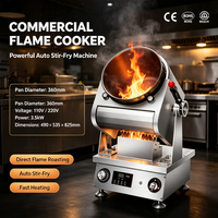 Robot de cuisine automatique à gaz électrique, cuisinière commerciale, restaurant, wok à gaz, sauté, pot rotatif, équipement, fonction minuterie