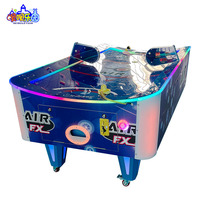 Machine de jeu d'arcade interactive à air hockey incurvée pour 2 joueurs, machine de jeu d'arcade colorée à air hockey