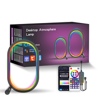 Tuya Rgb cercle lumière de bureau App musique rythme atmosphère lumière télécommande pour gradation jeu bureau chambre anneau Led lampe de Table