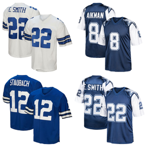 Maillots rétro des Dallas pour hommes # 88 Michael Irvin # 4 Dak Prescott # 22 maillots d'Emmitt Smith et autres maillots brodés - Product Image 1