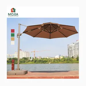 Sombrilla de aluminio para exteriores, parasol redondo de 8 pies, para playa y café, a prueba de viento
