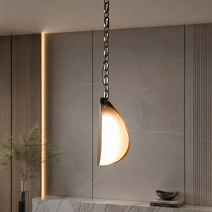 Modern Nordic Half Moon <b>Pendant</b> <b>Light</b> Adjustable Chain Design with Warm LED for Dining Room Living Room Bedroom Kitchen Island - Product Image 1