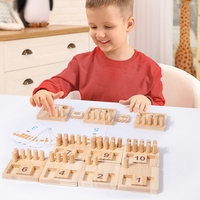 Numéro en bois Comptage Peg Board Matériaux mathématiques en bois Montessori Mathématiques et chiffres pour les enfants