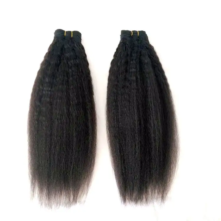 Wholesale double weft grade 10a kinky straight mink raw peruvian human hair bundles manufacturers