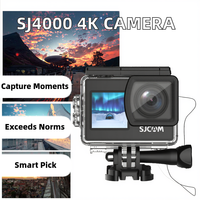 Caméra d'action haute définition SJCAM SJ4000 à double écran 4K, étanche jusqu'à 30 m, pour casque, avec support MicroSD