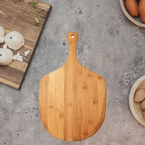 Ownswing ถาดเสิร์ฟพิซซ่าทรงสี่เหลี่ยม12นิ้วพร้อมด้ามไม้ไผ่เกรดอาหารเขียงไม้พายดีไซน์ธรรมชาติที่ทันสมัย - Product Image 2