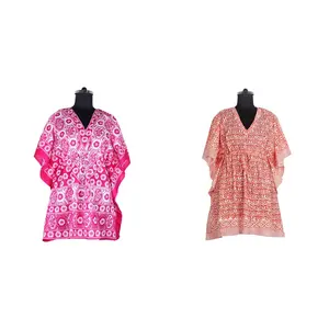 Robe ample d'été pour femmes, caftan court, vêtement à la mode, vente en gros, inde