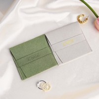 Pochette à bijoux en velours de qualité supérieure personnalisable en gros, pochette de rangement pour bagues, boucles d'oreilles, colliers, logo personnalisé