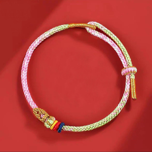 Pulsera de Paracord Ajustable y Duradera para Senderismo y <span class=keywords><strong>Camping</strong></span>, Color Rojo Simboliza la Buena Suerte - Product Image 3