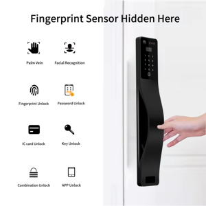 Tuya cửa thông minh khóa máy ảnh cho cửa nhôm sinh trắc học vân tay 3D Nhận dạng khuôn mặt mã truy cập Wi-Fi // ứng dụng An Ninh - Product Image 4