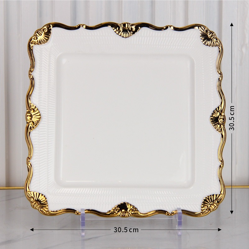 white12inch square plate