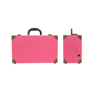 Custom Professional Storager Cosmetic Leather Light Up Travel Makeup Bag Makeup Cosmetic Trolly Case With Led Mirror