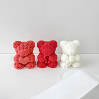 Moldes de Silicona para Velas y Jabones con Forma de Oso de Rosas Perfumadas, Hechos a Mano, Ecológicos, Aptos para Lavavajillas, para el Día de San Valentín, con Logotipo Personalizado en 3D