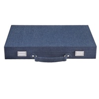 Ensemble de Backgammon de Voyage de Luxe en Cuir et Bois Antique, Gravé, Grande Taille, Personnalisé, en Denim, Haute Qualité, Vente en Gros, Fabriqué en Chine