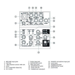 Mixer Audio sound card, USB Audio interface, 48V Phantom power supply for condenser microphone-engrave on <span class=keywords><strong>the</strong></span> computer/notebook/Macbook/ - Product Image 5