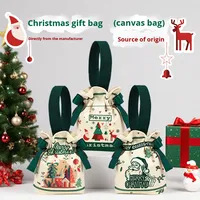 Sac cadeau créatif en toile de Noël pour emballage de pomme de poche de bonbons pour décorations de Noël décoratives de réveillon de Noël