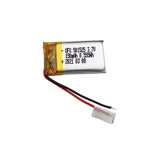 중국 Lipo 셀 제조업체 공급 미용 기기 배터리 UFX 501525 150mAh 3.7V Li-po 배터리 팩