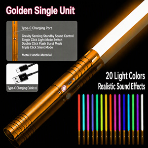 Épée en métal pour enfants, lumineuse à LED, avec effets sonores de combat, rechargeable, multicolore, pour cosplay, vente en gros, personnalisable en usine - Product Image 1