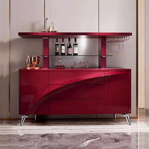 Italian Luxury Automatic Lifting Wine <b>Cabinet</b> Modern Mechanical Solid Wood Storage Sideboard for Villa and Mansion Bar Ze-00601 - Product Image 4